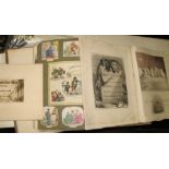 19th C. SCRAP ALBUM, misc. engravings; 6 family & other photo albums (1 box).