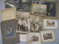 [PHOTOGRAPHS] a good size family CRICKET photograph, 3 19th c. photos of CLAPHAM?, & miscellaneous