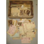 POSTCARDS, q. 19th c. non-pictorial; misc. photographic negs in original wallets (Q).