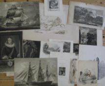 [PRINTS] small group of misc. 18th / 19th c. mixed media prints.