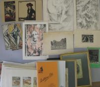 [ART] small q. of 1960's lithos by Elizabeth FENN, 1930 Xmas card by Alec Waugh; & miscellaneous (