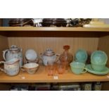 Eggshell part tea service and glassware.