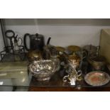 Quantity of plated items to include flatware etc.