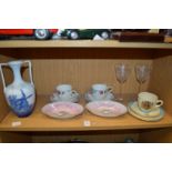 A Rosenthal twin handle vase and other china and glass.