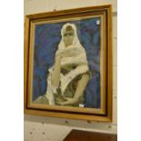 Portrait of a seated Arab Lady, oil on canvas.