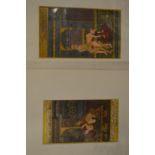 Two unframed Indian erotic pictures.