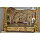 A rare large hand painted metal advertising sign for Cooper's Dipping Powder, sold by A Enoch