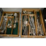 A comprehensive collection of French plated flatware.