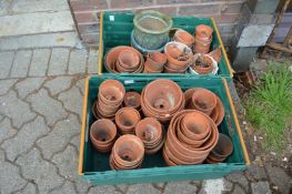 A quantity of terracotta plant pots.