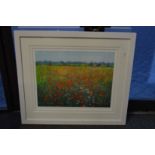 Paul Evans, Poppies in a field, limited edition colour print.