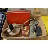 Miscellaneous collectables to include opera glasses, Chinese calligraphy set, lacquer box etc.