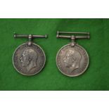 Two First World War medals presented to M2074664 Private T W Major, Army Service Corp and Private