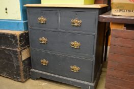 Victorian painted pine chest of drawers.