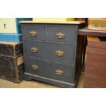 Victorian painted pine chest of drawers.