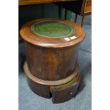 A Victorian mahogany circular step commode.