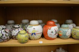 A collection of Chinese ginger jars.