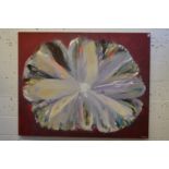 Abstract flower head, large oil on canvas, unframed.