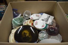 Two large boxes household china and glass etc.