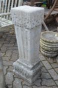 A reconstituted stone garden pillar.