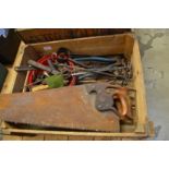 Old woodworking saws and other tools etc.