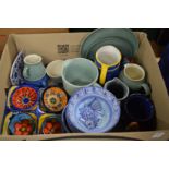 Colourful pottery.