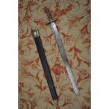 An early 19th century sword and scabbard, possibly made for theatrical use.