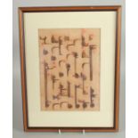 A CALLIGRAPHIC PANEL, framed and glazed, image 19cm x 26cm.