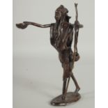 AN AFRICAN BRONZE FIGURE, 31cm high.