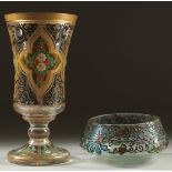 TWO PIECES OF ISLAMIC MARKET GLASS.