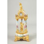 A SUPERB 19TH CENTURY VIENNA EASLE TEMPLE CLOCK with four column supports, classical figures on