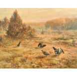 KARL-HANS BOESE (b. 1919) Wild boar running through snow at dusk, oil on canvas Signed, 23.5" x 35.