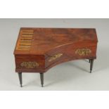 A SUPERB PIANO SHAPED VANITY BOX as a piano with lid to uplift and fitted interior with scissors,