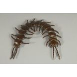 A JAPANESE BRONZE ARTICULATED CENTIPEDE.