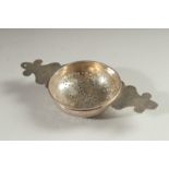 A GEORGE II SILVER LEMON STRAINER. 3.25ins diameter. London 1727. Maker: I S.