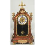 A GOOD 19TH CENTURY FRENCH BOULLE BRACKET CLOCK, the face with blue and white Roman numerals,