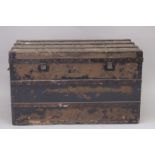 A 19TH CENTURY LOUIS VUITTON CANVAS STEAMER TRUNK, Circa. 1880. 3ft 11ins long, 2ft 1ins wide, 2ft