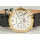 A SUPERB AUDERMARS PIGUET 18CT GOLD WATCH, sun and moon dial. No. C 18357 in original box.