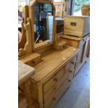 A pine dressing chest.