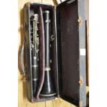 Cased clarinet.