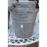 A galvanised bucket.