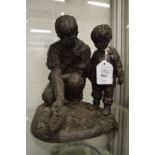 Karin Jonzen, limited edition bronze resin sculpture of a father and son no: 336/500 with