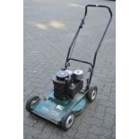 A Hayter Hayterette petrol rotary lawn mower.