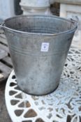A galvanised bucket.
