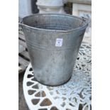 A galvanised bucket.