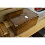 A good Victorian brass bound rosewood sewing box.