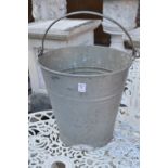 A galvanised bucket.