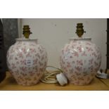 A pair of Laura Ashley pottery table lamps.