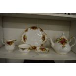 Royal Albert Old Country Roses teapot and other items.