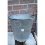 A galvanised bucket.