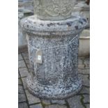 A classical style circular composite garden pedestal base.